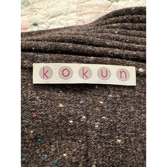 VINTAGE KOKUN CASHMERE WOOL TWEED SWINGY CARDIGAN SWEATER M - Picture 5 of 6